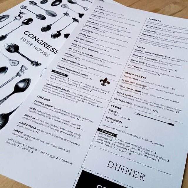 CongressBeer's tweet photo. New Menu on tables tonight!! #yxe #eatlocalyxe #eatit https://t.co/Svv7THAXZJ