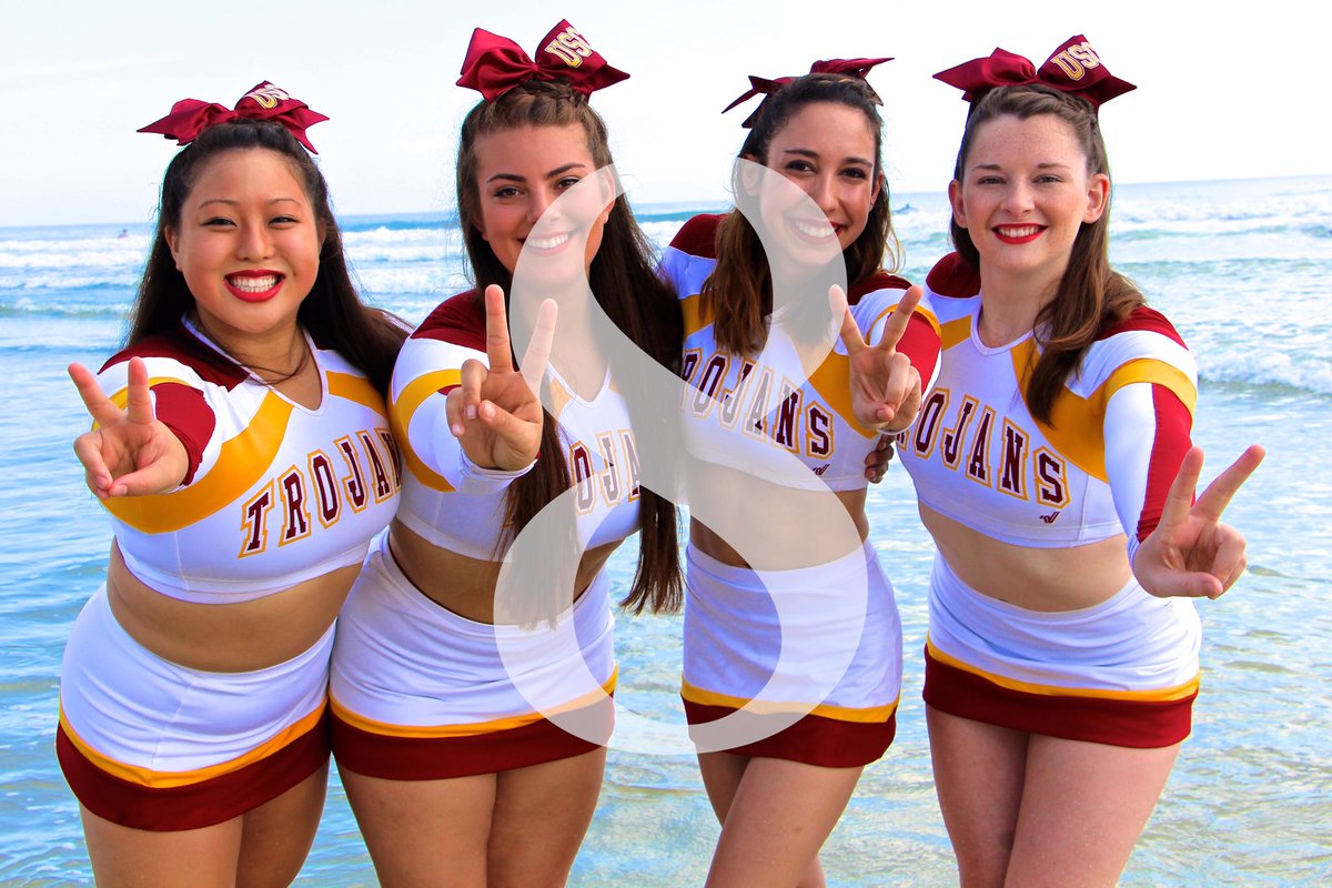 CheerUSC's tweet photo. We can't wait to be on that beach in Daytona again! 8 days until NCA ✌️ #FightOn #USC2NCA #TheWorkIsWorthIt https://t.co/YcVeXBA8ZS