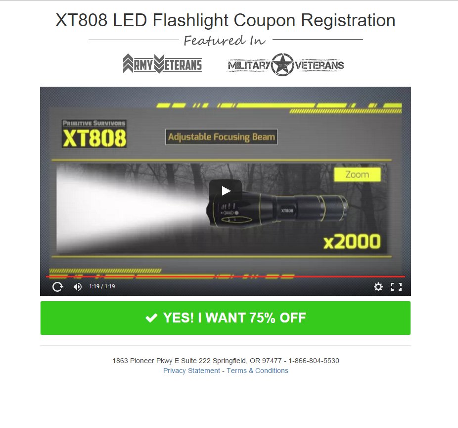 CashedOutMedia's tweet photo. New Flashlight Offer Now Live:
323346 - XT808 Tactical Flashlight - US https://t.co/CU0qaNTZQL
