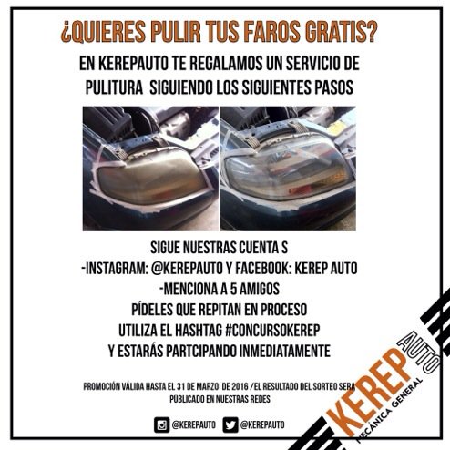KerepAuto's tweet image. Aprovecha!! Sólo por el mes de Marzo #PromoKerep #puletusfaros