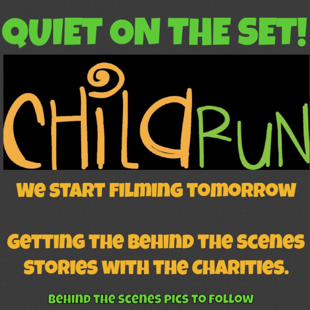 theChildRun's tweet photo. We start filming tomorrow! So exciting! #realitytv #charity #children #5krun #ChildRun https://t.co/aWZSO5TCLe