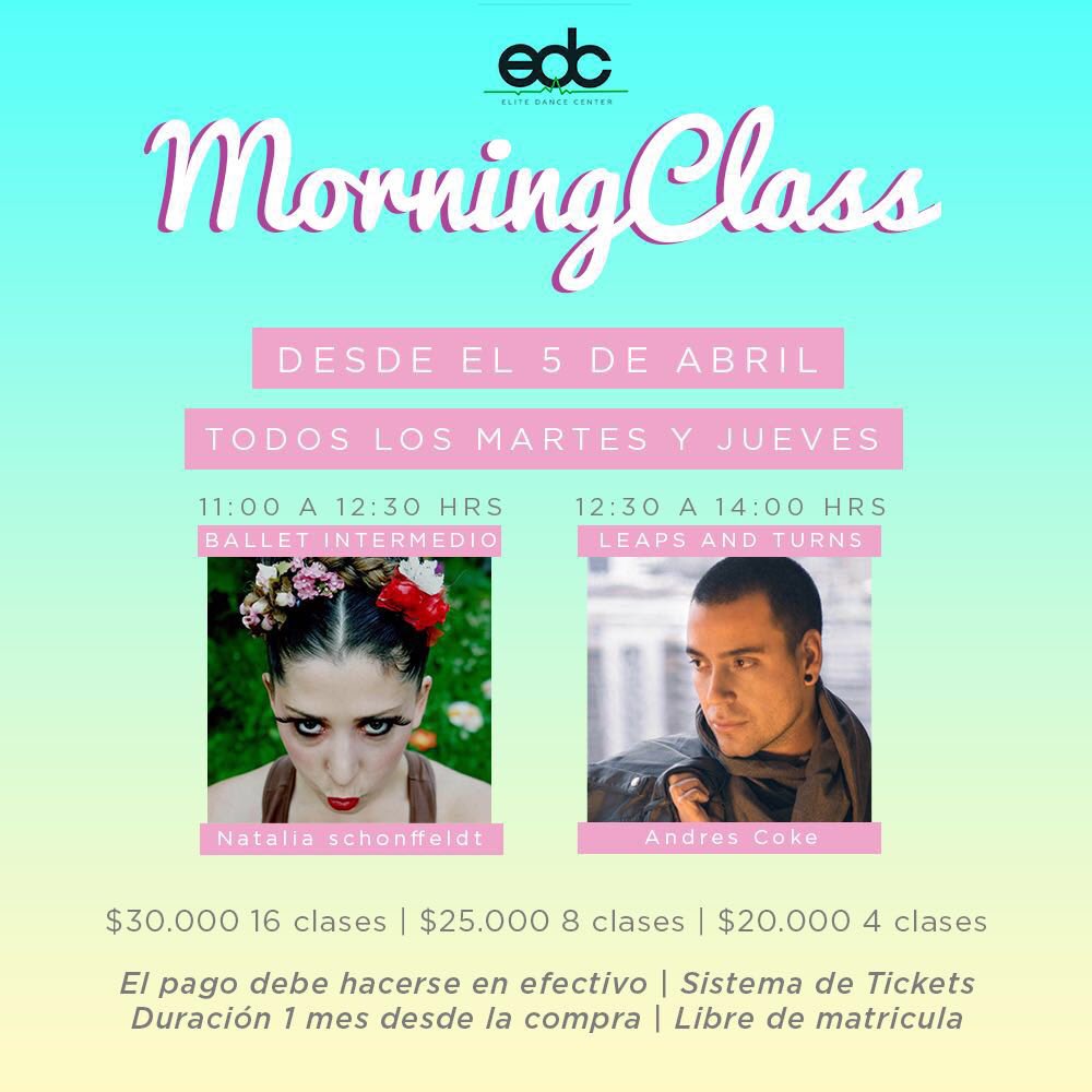 EDanceCenter's tweet photo. MARTES 5  en EDC enfocadas a bailarines, $30.000 (16 clases)  $25.000 (8 clases) $20.000 (4 clases) https://t.co/SIS2GCRb7u