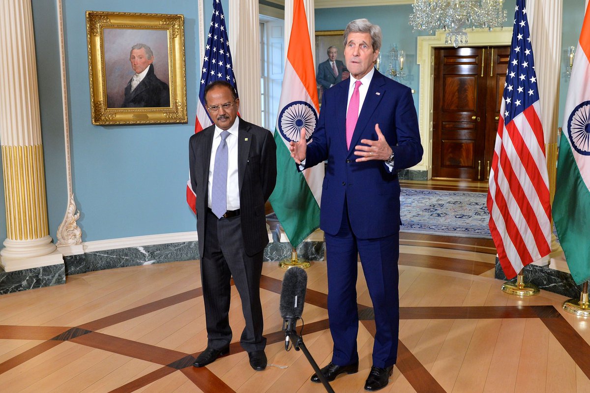 Secretary <a href="/JohnKerry/">John Kerry</a>’s remarks earlier today with #India's National Security Advisor Doval: go.usa.gov/cs5hA
