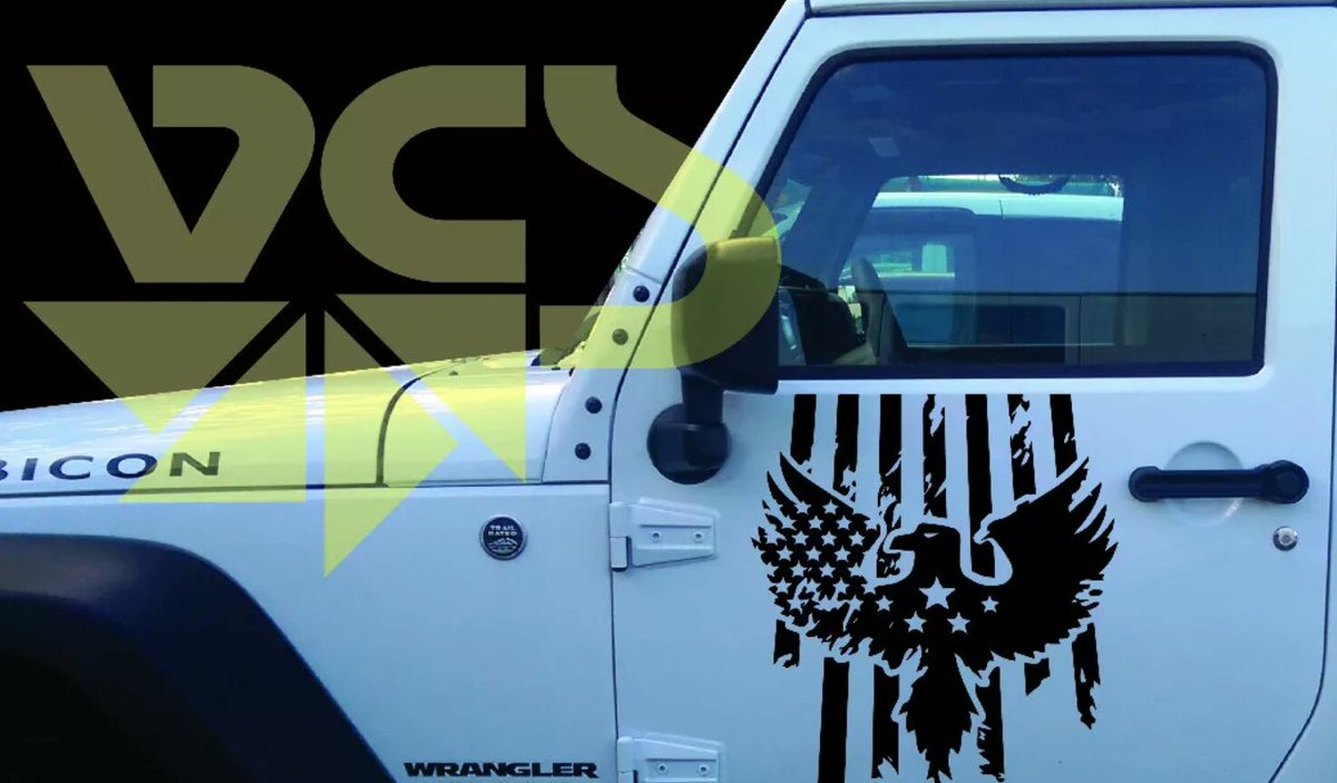 VCSCustoms's tweet image. Custom decals for your Jeep....now available at eBay. Matte Black,  Glossy Black and Glossy White!
