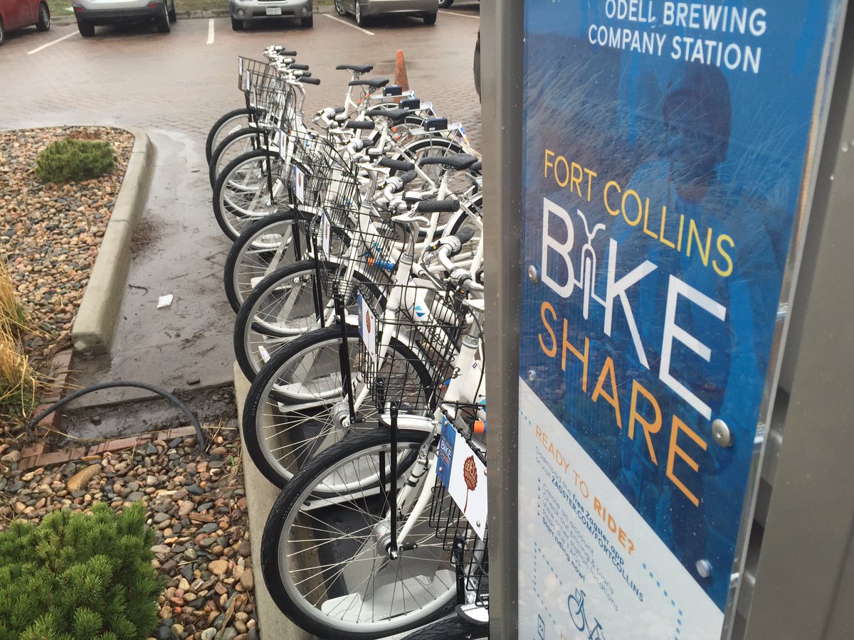 ointeractivellc's tweet photo. Bike share on the move @FCBikes @BikeFC @OdellBrewing #trailstat https://t.co/Rqb61Q8QCr