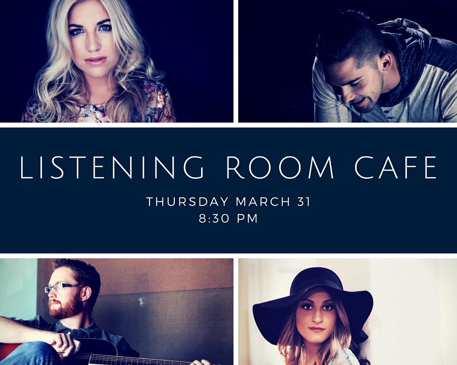 Tomorrow is gonna be an awesome songwriters round <a href="/listeningroom/">Listening Room Cafe</a> at 8:30! All ages welcome, so come hang with us!