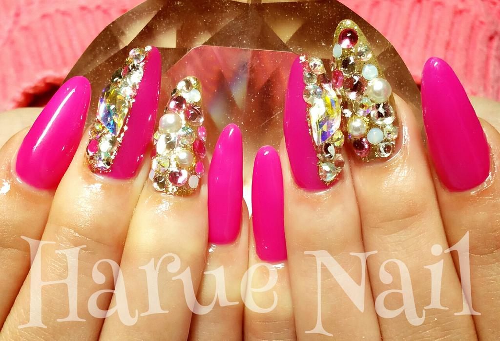 Harue בטוויטר どピンクにストーン敷き詰め 卒業式 卒業式ネイル ロングネイル スカルプチュアネイル Nail 岡山 ネイル T Co Waim4df0oy