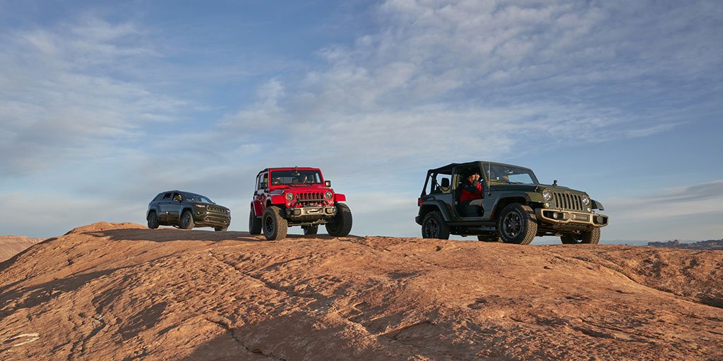 Jeep's tweet image. Thousands of fans trekked to Moab for the 50th anniversary of the Easter Jeep Safari. Here’s a look at #EJS2016.