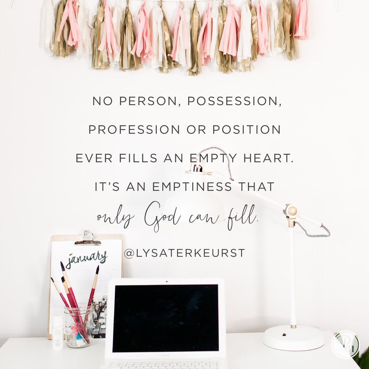 Proverbs31org's tweet photo. No person, possession, profession or position ever fills an empty heart. | @LysaTerKeurst https://t.co/D3g4Hc3nj8