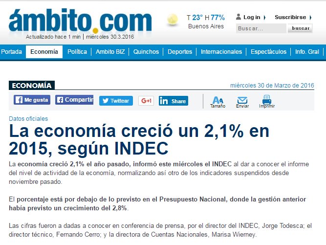 Kicillofok's tweet photo. Se cansaron de mentir diciendo que "el país no crecía" y ahora las estadísticas de Macri reconocen un 2,1% en 2015. https://t.co/eNta5tdpKg