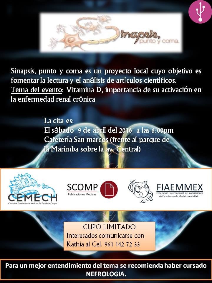 DSNTCEMECH's tweet photo. Sinapsis, punto y coma! #CEMECH #IFMSA #SCOMP https://t.co/bxwnEIULlh