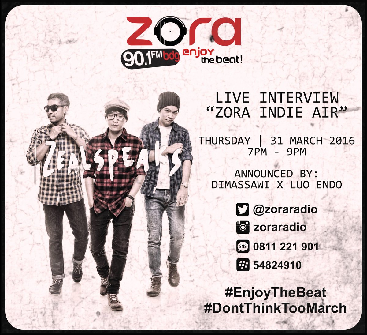 indieairmedia's tweet photo. Tonight! #ZoraIndieAir @zoraradio w/ @zealspeaks 7PM-9PM stay tune #EnjoyTheBeat #DontThinkTooMarch https://t.co/YZYPfNXdqp