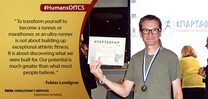 People_TCS's tweet photo. From @TCSadammarathon '11 to Spartathlon '15, here's Tobias' inspiring journey! #HumansOfTCS https://t.co/QDmCQRba0Y https://t.co/eAkWAZVpV9
