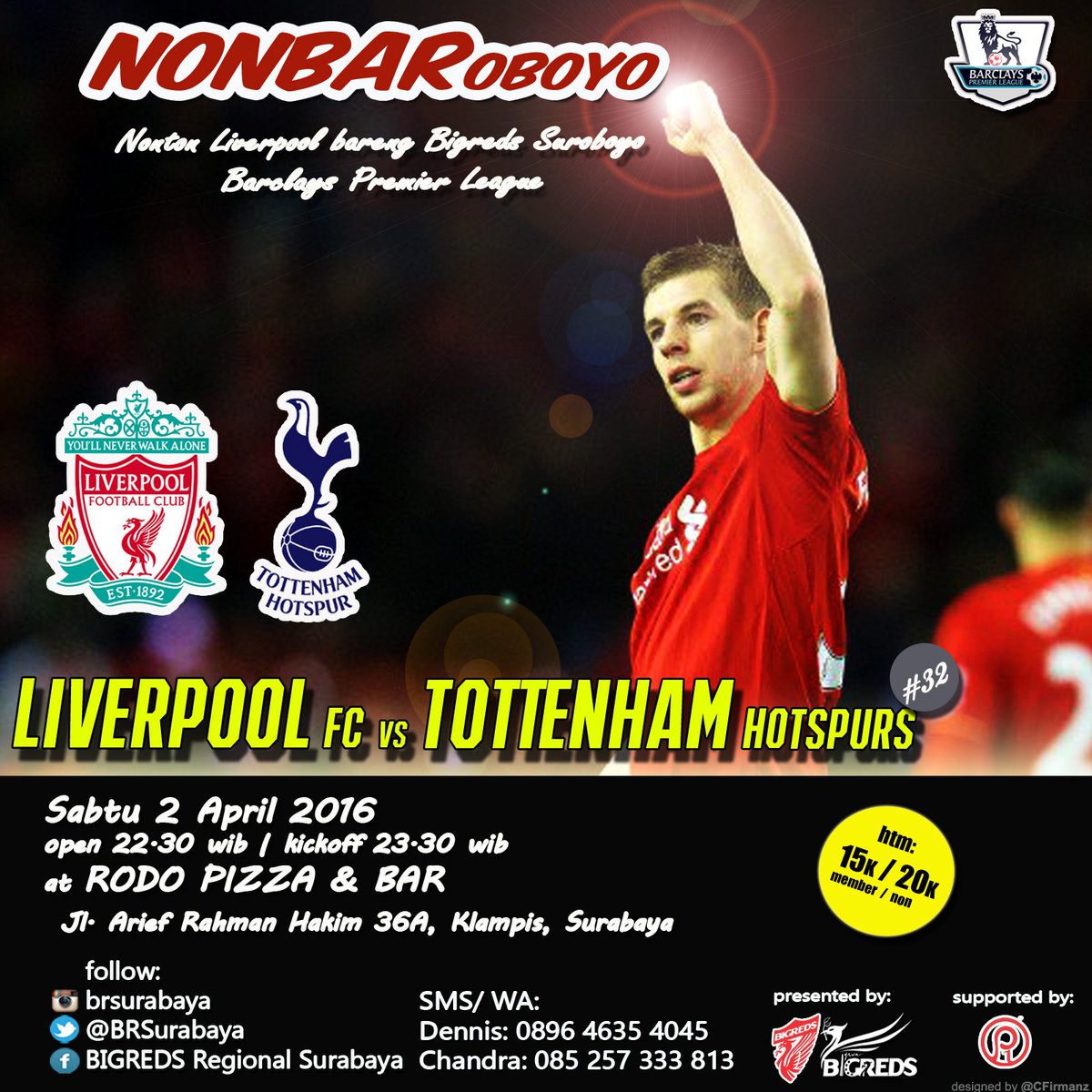 [NONBAR] <a href="/BIGREDS_IOLSC/">BIGREDS IOLSC</a> LIVERPOOL vs Tottenham | MALAM INI | start 22.30 WIB | di <a href="/RodoPizzaandBar/">Rodo Pizza and Bar</a> | Ramekno! #KGMI