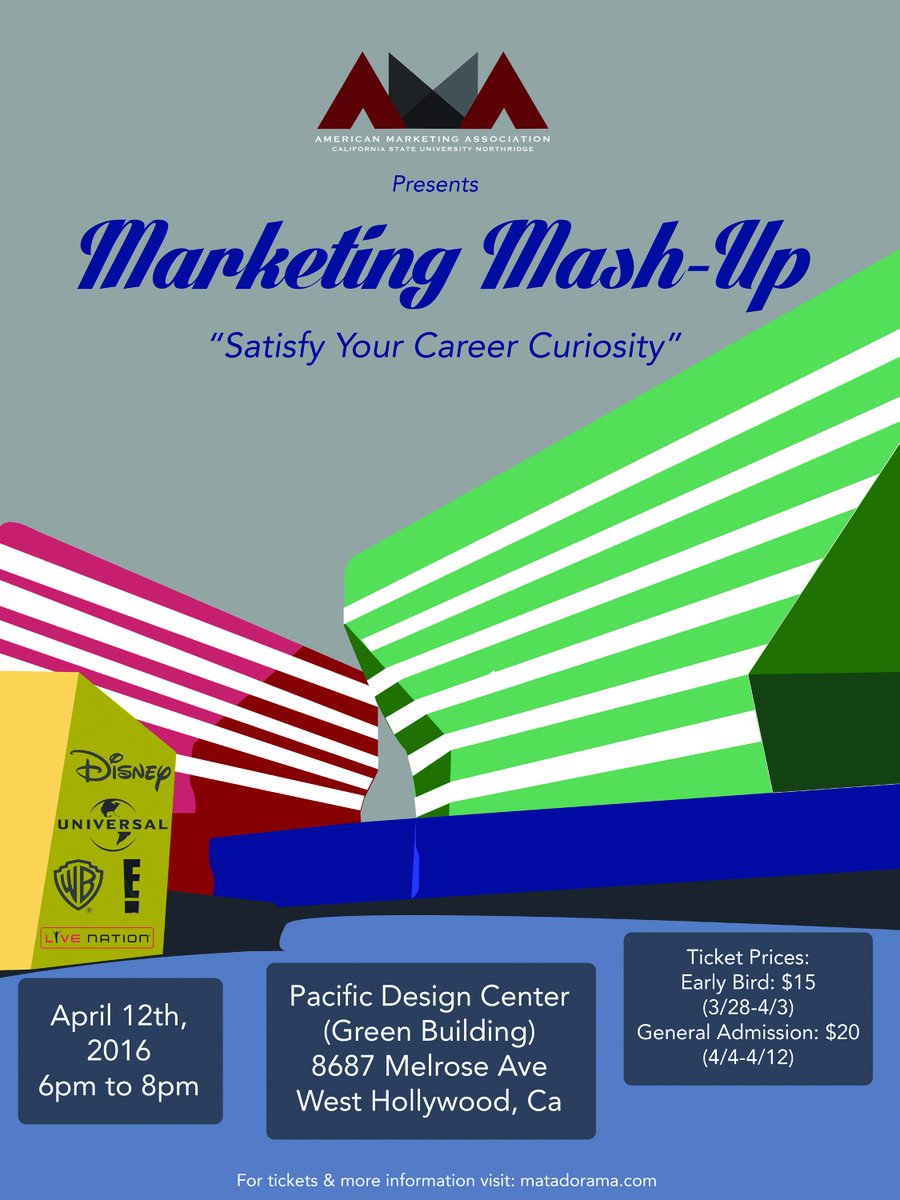 matadorama's tweet photo. @VPACatCSUN @dailysundial We hope to see you at #CSUNAMA's Marketing Mash-Up!
#MKTMINDS
#NetworthNetwork
#AMAmashup https://t.co/zlljgU0SH8