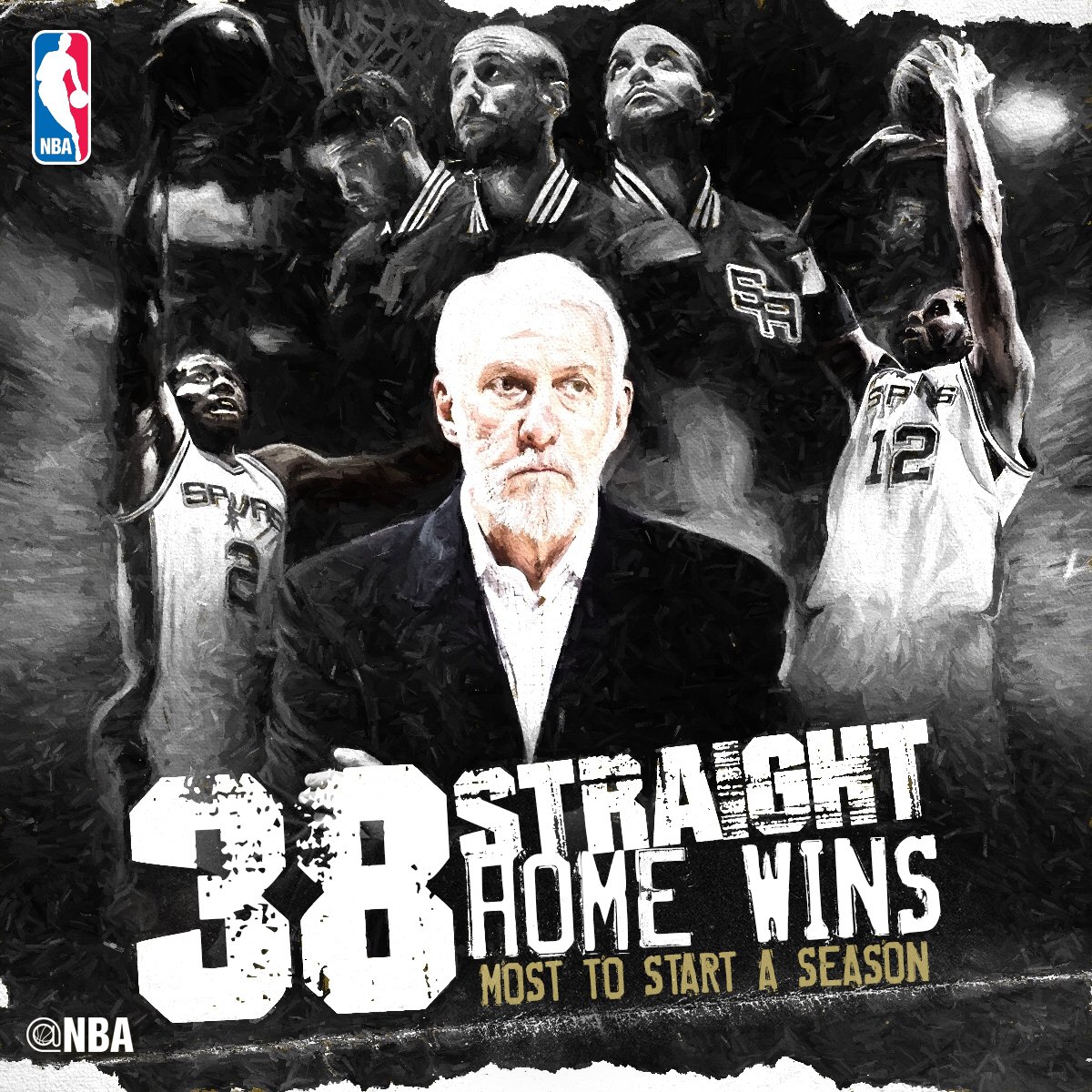 NBA's tweet photo. 38-0!! 

The @spurs set new home record to start a season (1995-96 Bulls 37-0)! https://t.co/eKrzp8xxNe