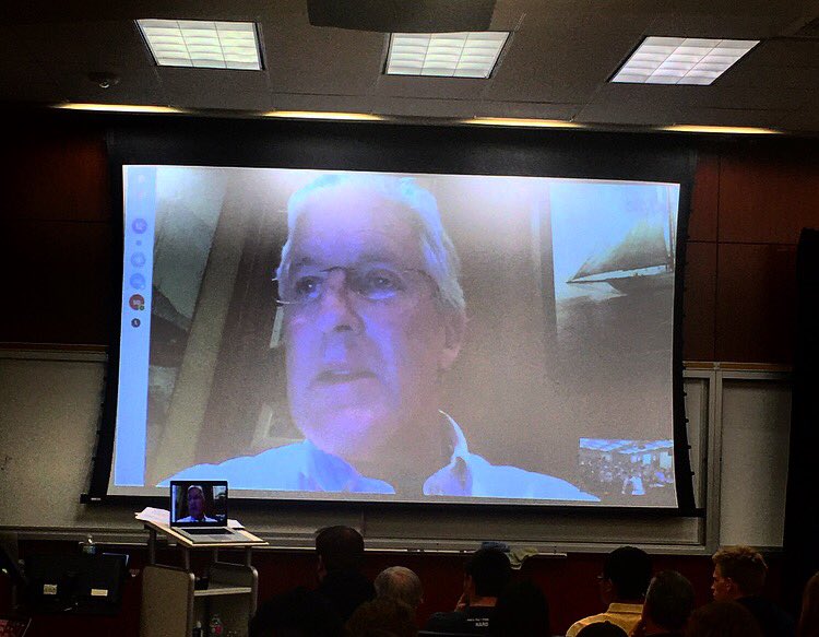 Awesome - <a href="/PeteCarroll/">Pete Carroll</a> just surprised us by Skyping into <a href="/TheLeap1/">The Leap</a> class w/ <a href="/michaelgervais/">Dr. Michael Gervais</a> at <a href="/usc/">USC</a>