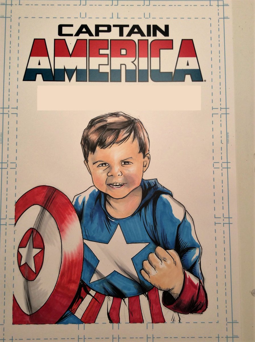 tbeistel's tweet photo. Commission for @GemCityComicCon this weekend. #LilCap #CaptainAmerica #commission #comics #art https://t.co/McIccH8FZ0