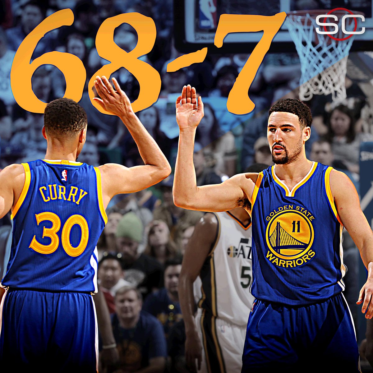 SportsCenter's tweet photo. Warriors take the W! Golden State continues the best start in NBA history, escaping the Jazz in OT, 103-96. https://t.co/zjbk7Xj1Fu