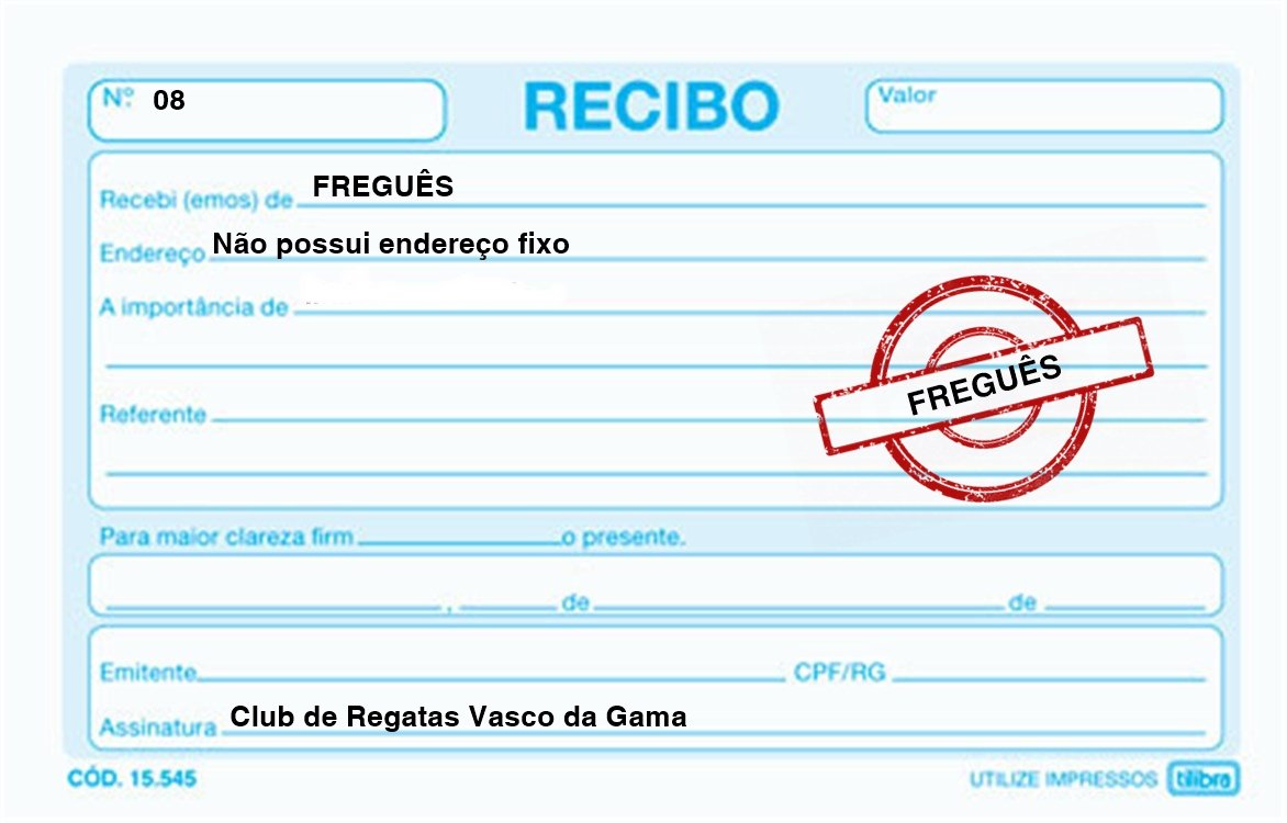 Outro dia nos pediram para assinar esse recibo. Só não sabemos como entregar, pois quem pediu não tem endereço fixo.