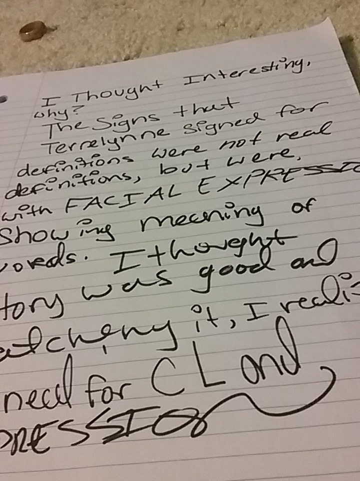 LittleSnakebird's tweet photo. This is how we do it in ASL 5. #SloppyNotes #VideoAssignment #ASL5 https://t.co/aU3y1FAhv0