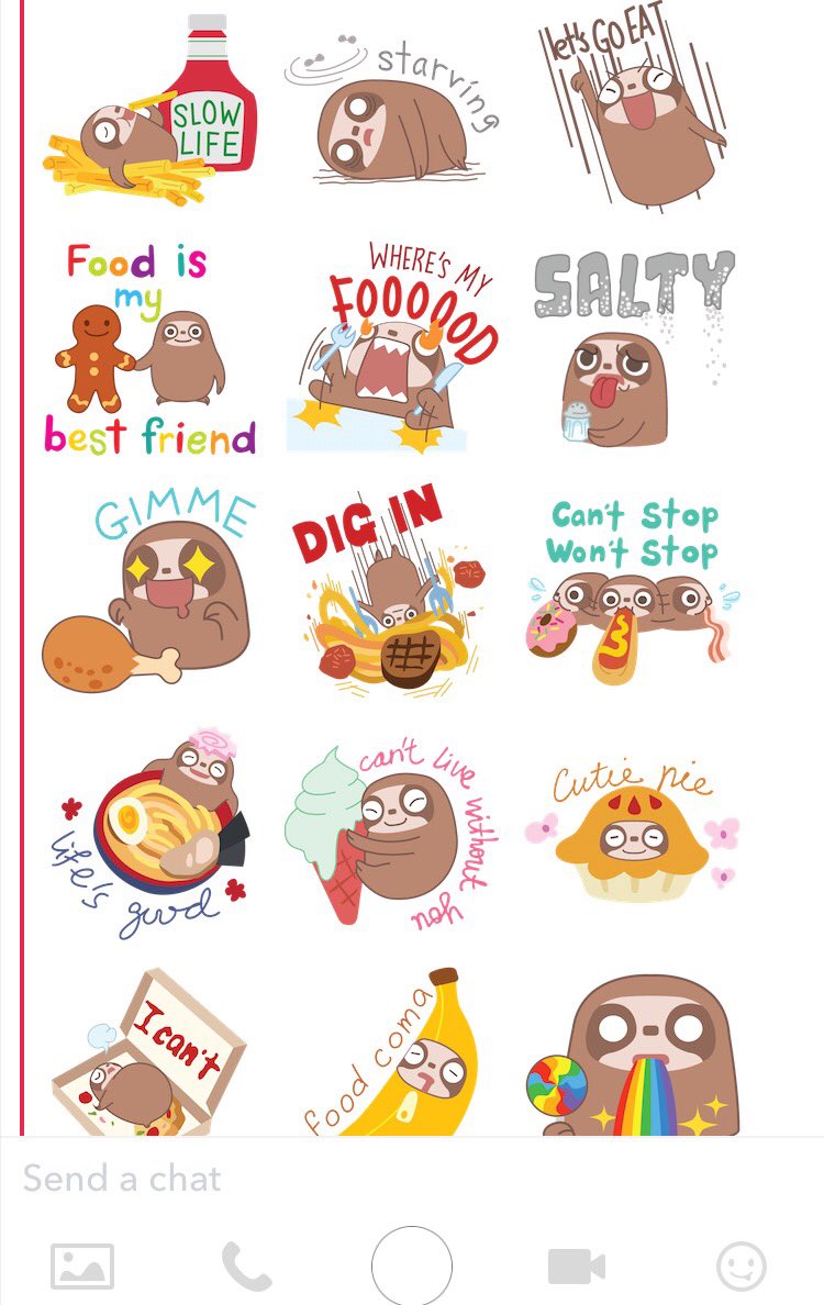 ch0c0tam's tweet photo. .@Snapchat's "Foodie Sloth" is the definition of me!!!! Forever slow and forever hungry!! #foodiesloth #hungrysloth https://t.co/TmSSJtAZyV