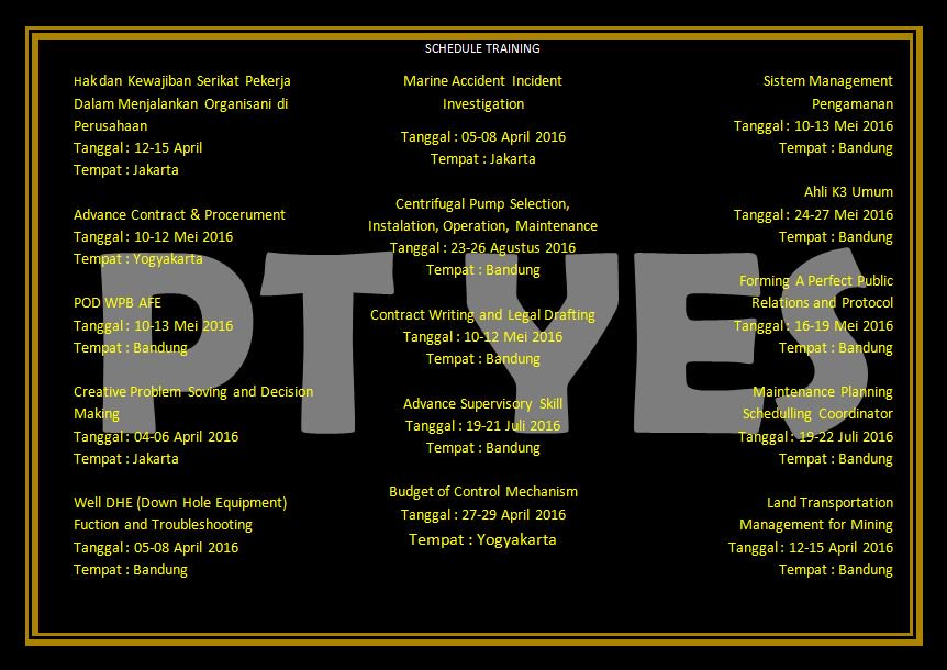 trainingptyes's tweet photo. Join Yuk di kelas kami #TrainingPTYES #EventTraining #InformasiTraining #TrainingMIGAS #TrainingPertambangan https://t.co/KRC6ZDEvEr