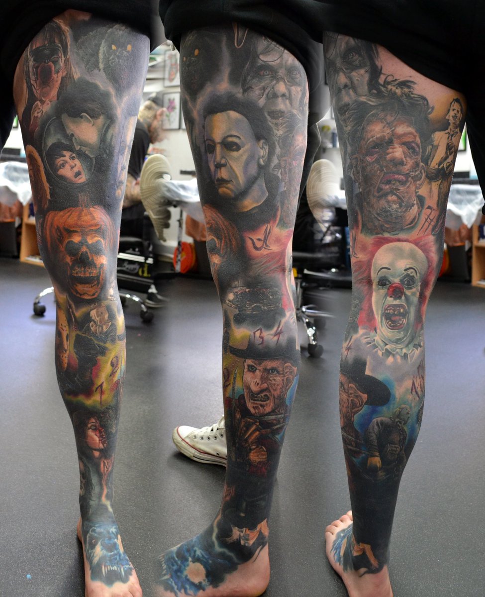 #FANGORIA #horror #tattoo #portrait #legsleeve #eternalink #fkirons.