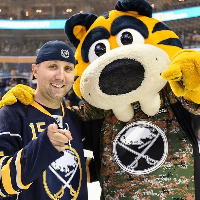 7thManSabres's tweet photo. Can't sleep thinking about the @firstniagara #SabresFanDraft finals today! Giving it 110% to win!! @BuffaloSabres https://t.co/dnTbxyxtGi