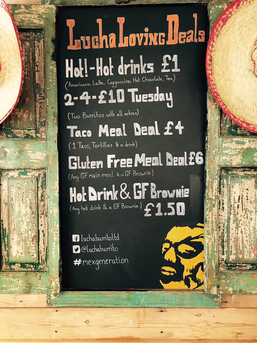 LuchaBurrito's tweet photo. The deals we've all been waiting for live in Lucha today!
#GlutenFree #MexGeneration https://t.co/qmTsQ7npjz