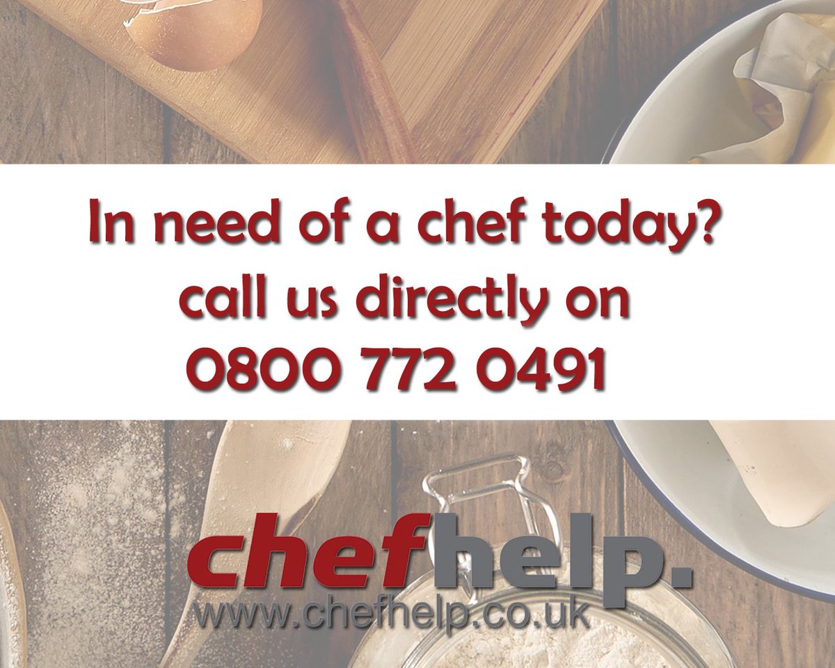 chefhelp's tweet image. In need of a chef today? call us directly on 0800 772 0491 chefhelp.co.uk/need-a-chef   #bournemouth #chef #hospitality