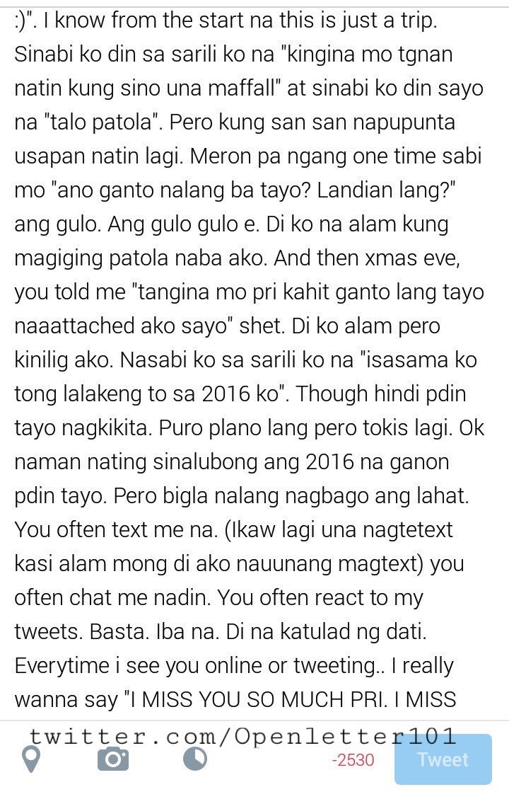 Openletter101's tweet photo. XXXIIIV: "An open letter to the guy whom I never really had...😔" https://t.co/4cnvzn51D5