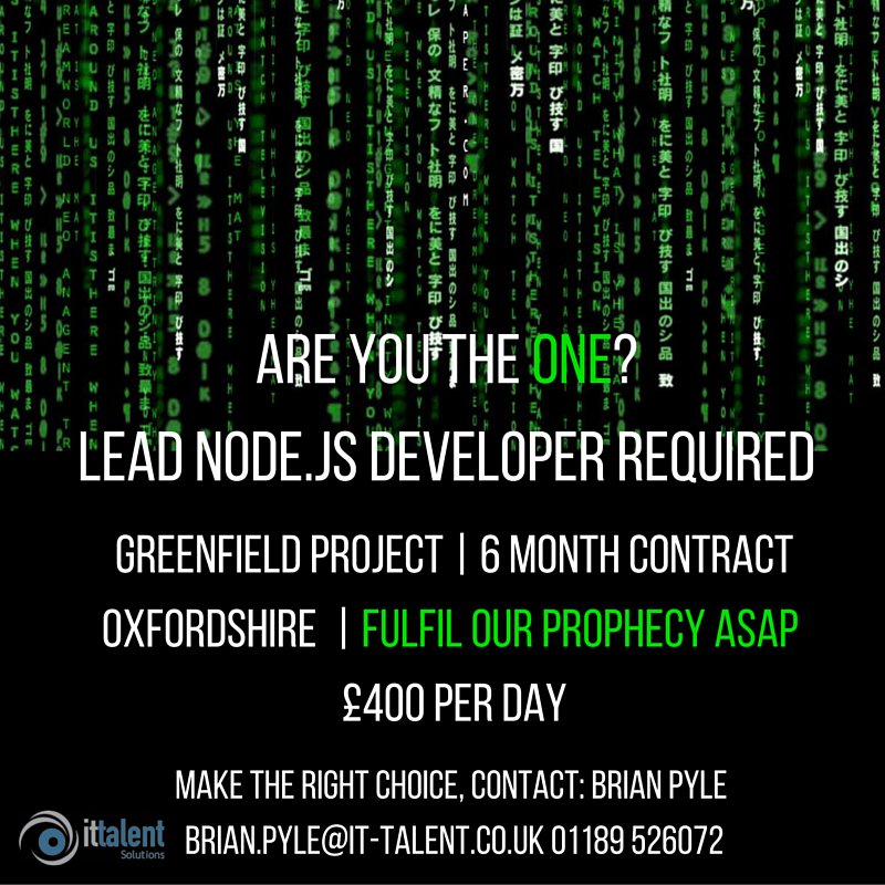 ittalentjobs's tweet photo. #NewITJob #Js #Angular #JavaScript #UkJobs #php #webdev #developer #programmer #software #itjobs #reed #node https://t.co/dRNutUhRFz