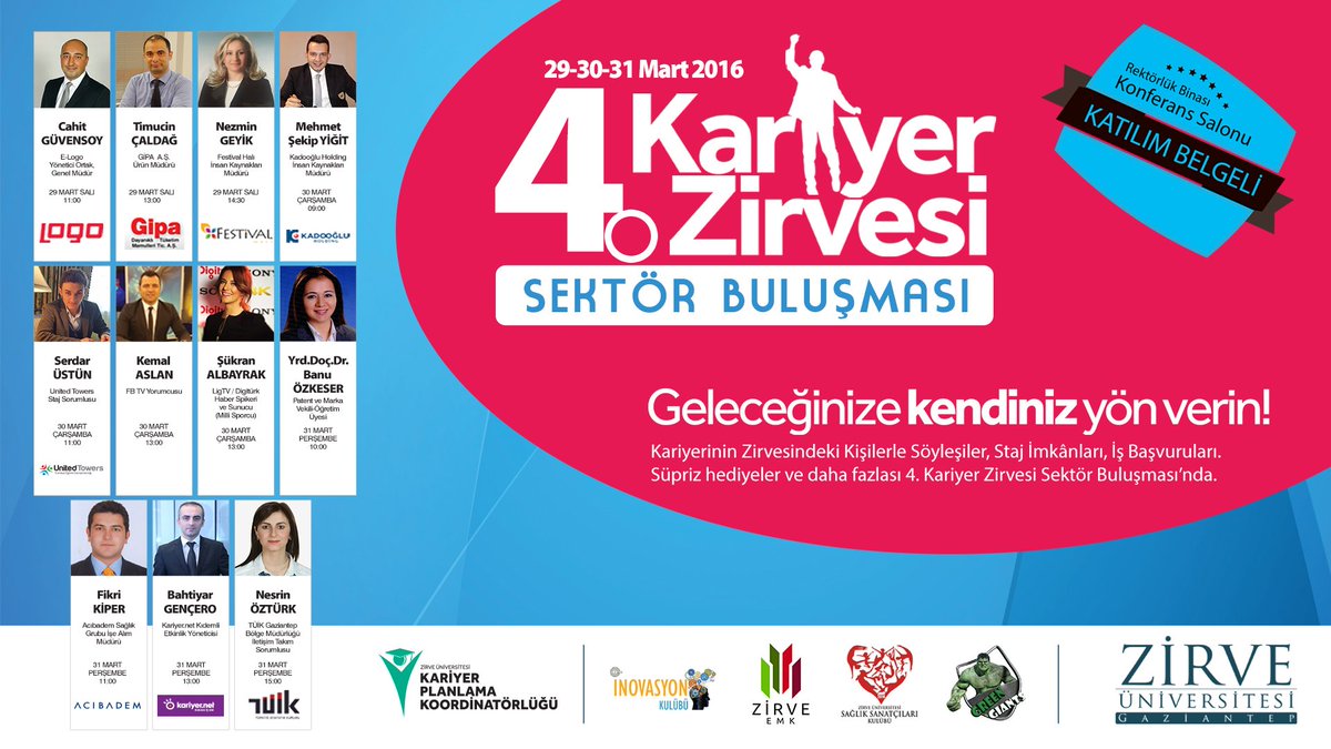 Keşke hiç bitmese dediğimiz #KariyerinZirvesi'nde bugün maalesef son gün.
Bugünün etkinliklerini sakın kaçırmayın!