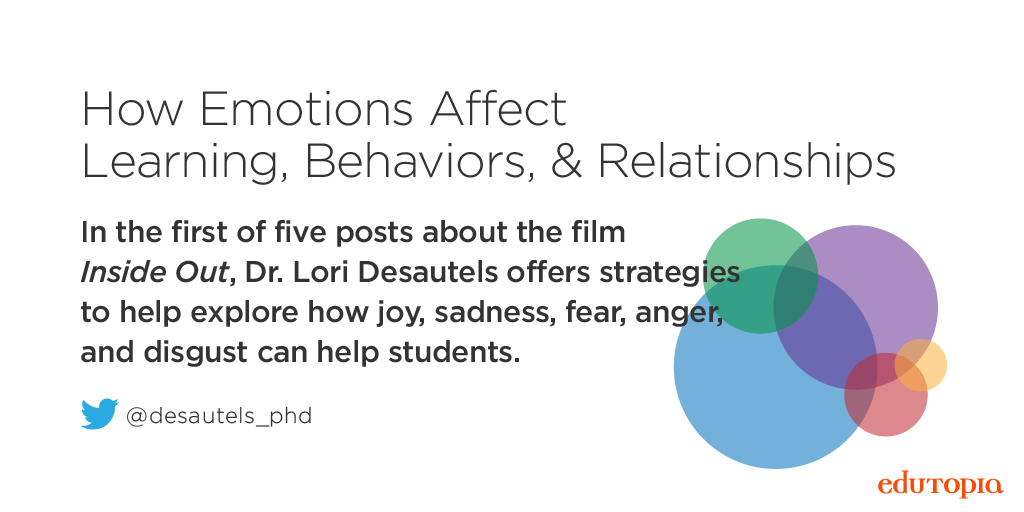 edutopia's tweet photo. "Inside Out" is an exceptional &amp; accurate portrayal of how our brains work: https://t.co/LK7BEmG0uO. #neuroscience https://t.co/0ykXb4FOKW