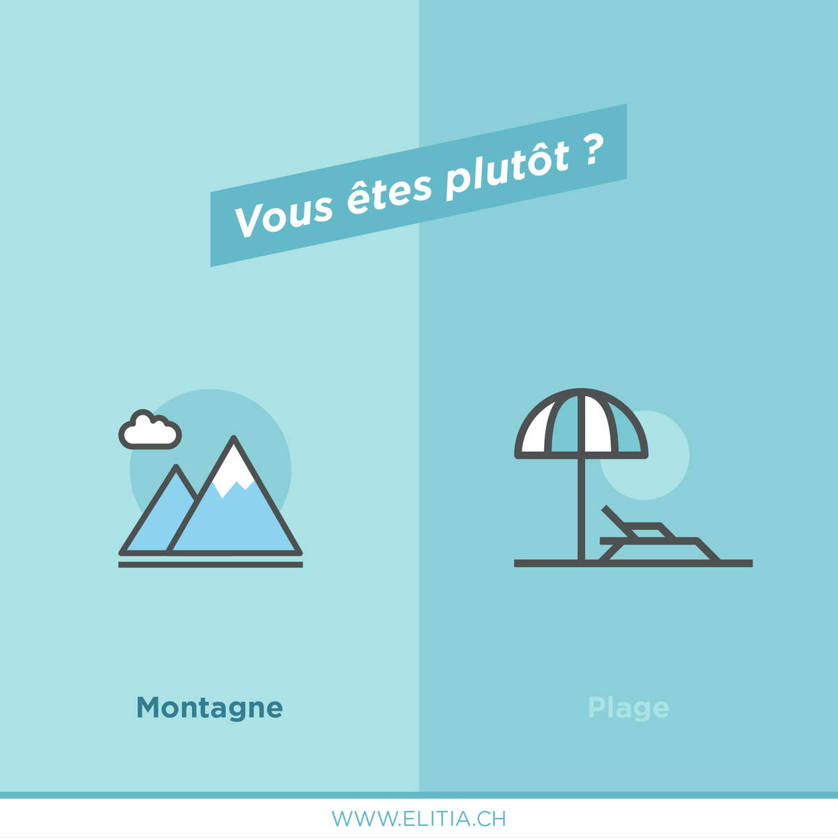 Elitia_Agency's tweet photo. Parlons vacances, vous êtes plutôt un amoureux des montagnes ou de la plage ? ^_^
#Elitia #vote #holidays https://t.co/WZjFyH6XRy