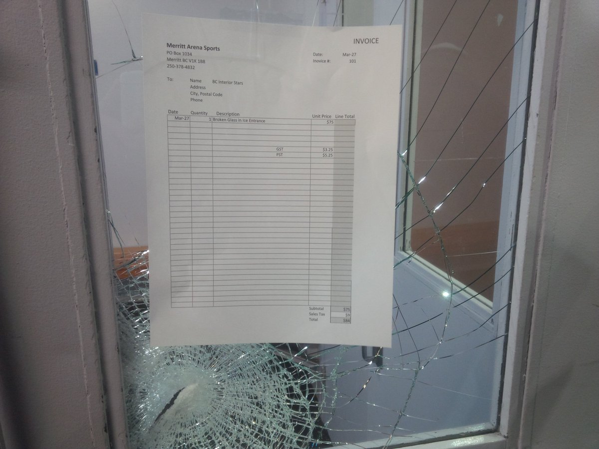2006BCIS's tweet photo. Little broken window mishap last weekend in Merritt. It won't happen again. #probablywill #quickbilling #whodidit https://t.co/TjWRORZ2jI