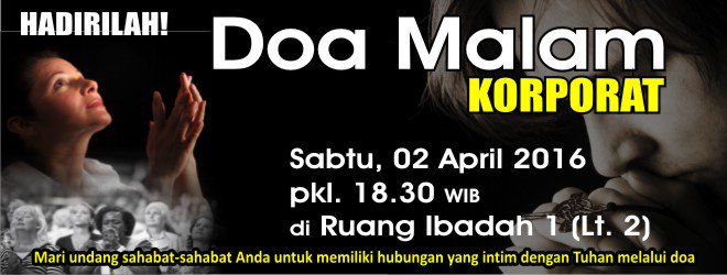 GOBogor's tweet photo. Mari ikuti Doa Malam korporat hari Sabtu, 02 April 2016... https://t.co/49Nr76hgms