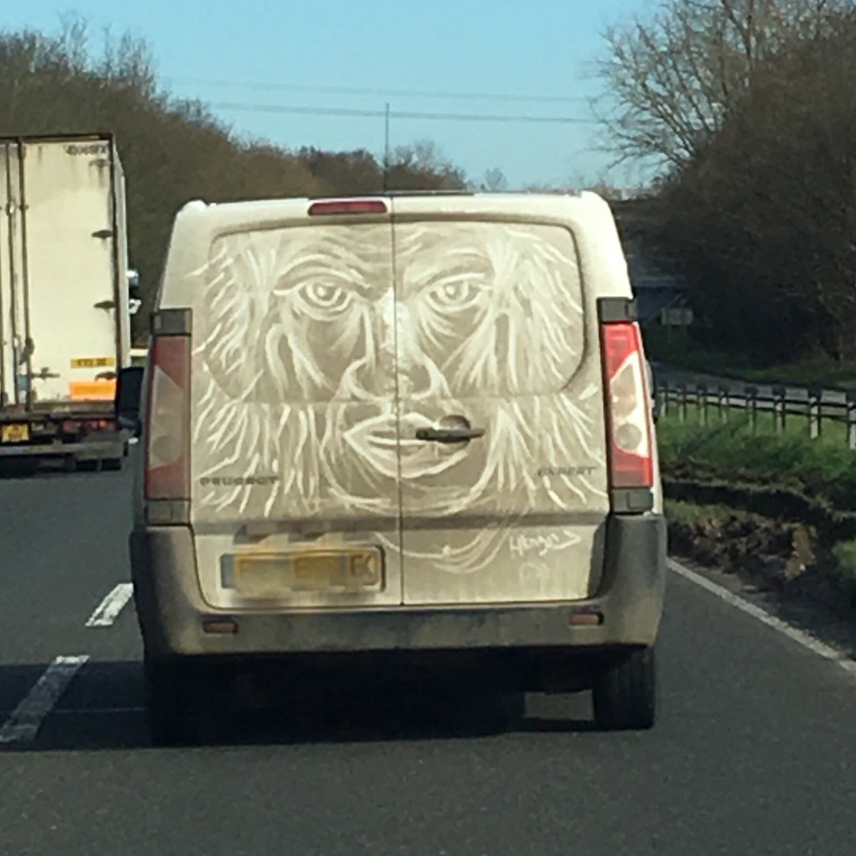 Warehouse 'Van Gogh' turns dirty delivery vehicles into works of art