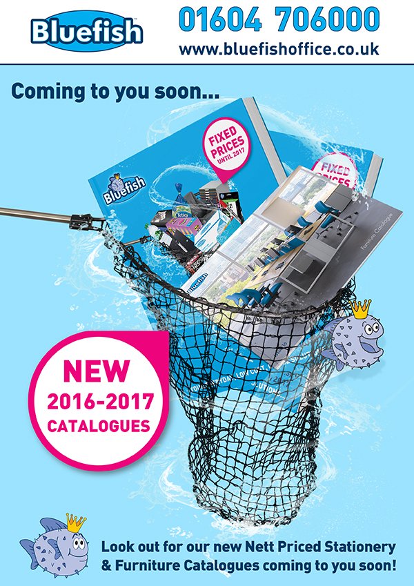 BluefishOffice's tweet photo. Coming to a desk near you! Our new catalogue is now available! #competitivepricing #qualityproducts #desktopdelivery https://t.co/ZGsFyrqQeG