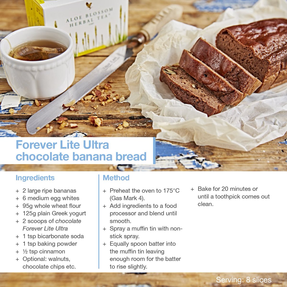 Beat your cravings and add extra protein into your diet with Forever chocolate banana bread #ForeverSweetTreats