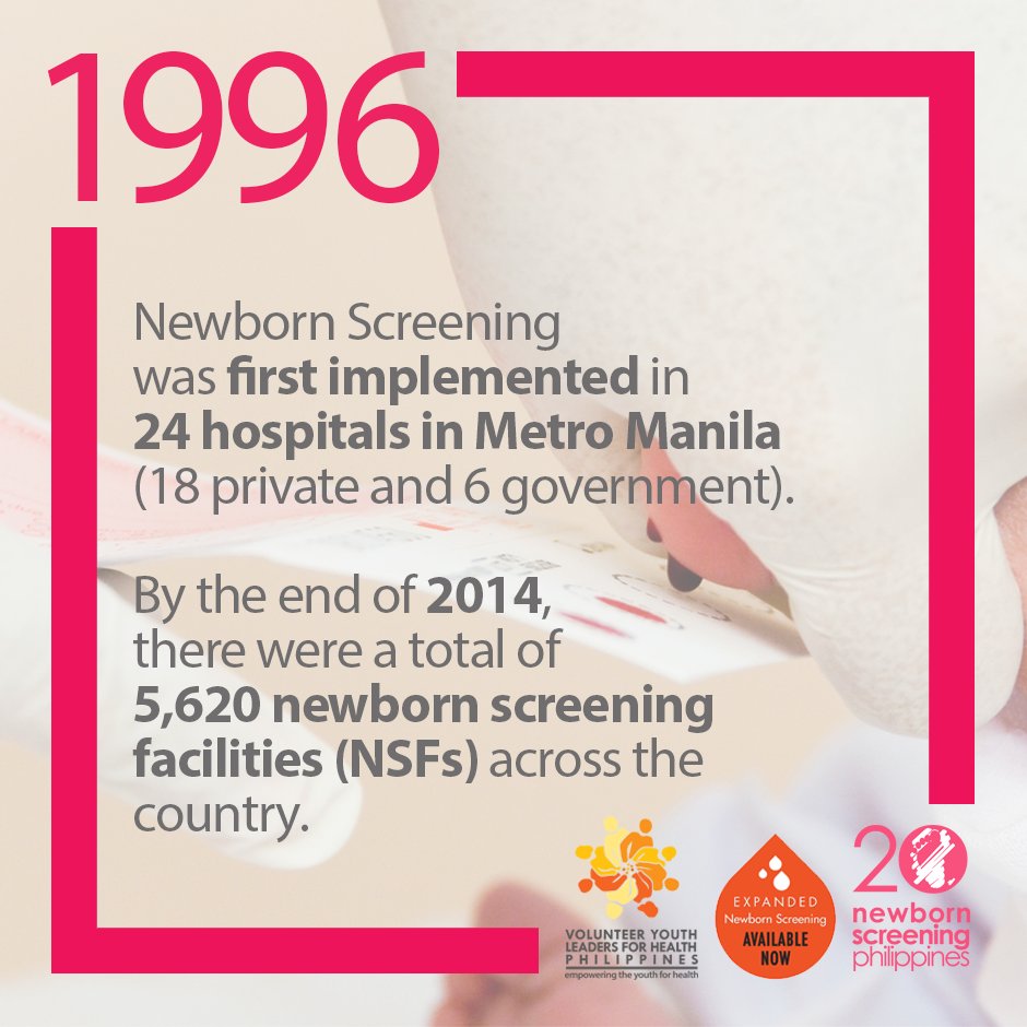 vylhphilippines's tweet photo. DYK: NBS was first offered in 24 hospitals in Metro Manila #NBSsaves #ENBSph #NBSat20 @newbornscreenph https://t.co/fBUXqyd4zC