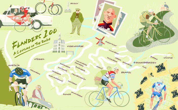 EllisBacon's tweet photo. Lovely Flanders print by @s_scarsbrook, who also drew the fantastic @CyclingAnthol covers: https://t.co/7nCU2WbFhN https://t.co/nJBfE96QpB