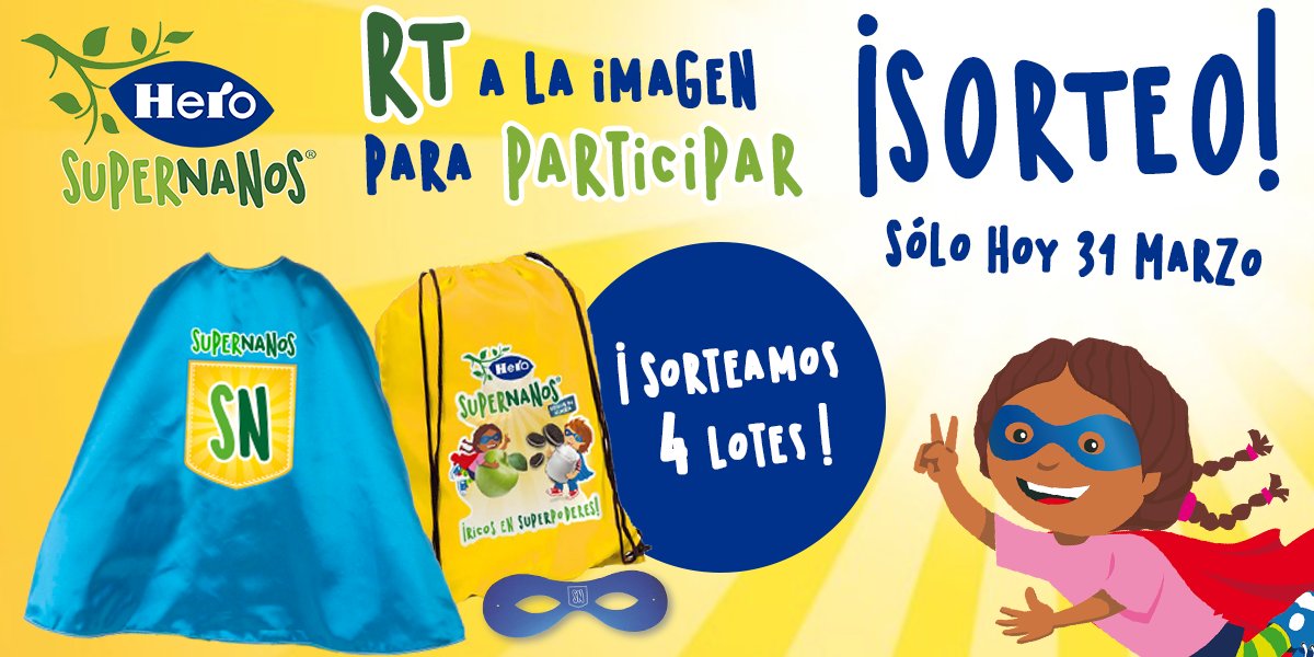 ¡Sorteamos 4 lotes para ser un gran SuperNanos entre todos los amigos/as que hagáis RT en la imagen hoy 31 de marzo!
