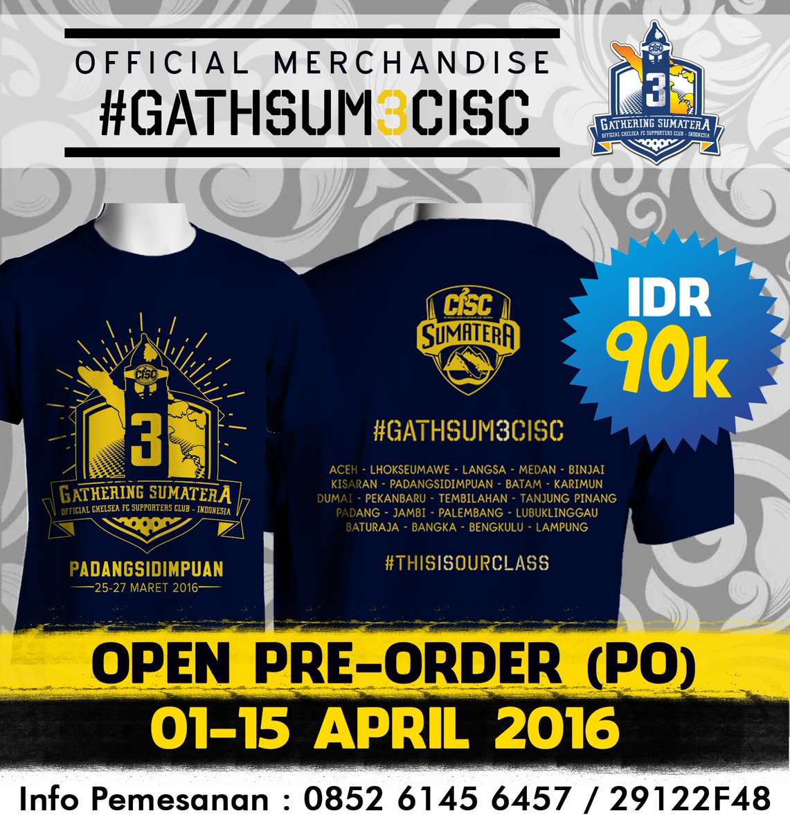 CISCsidimpuan's tweet photo. H-3 open membership CISC, H-3 juga penutupan PO t-shirt official merchandise #Gathsum3CISC. Yakin ga mau koleksi? :) https://t.co/RrrLOM4UKY