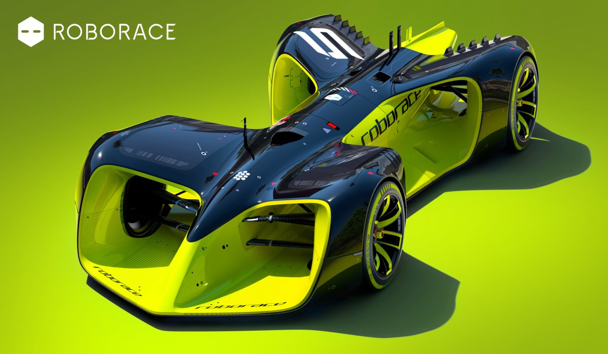 DesignQLtd's tweet image. #Roborace&apos;s new #cardesign by #DanielSimon looks cool, but do we want to #watch #driverless #cars avoid crashing?