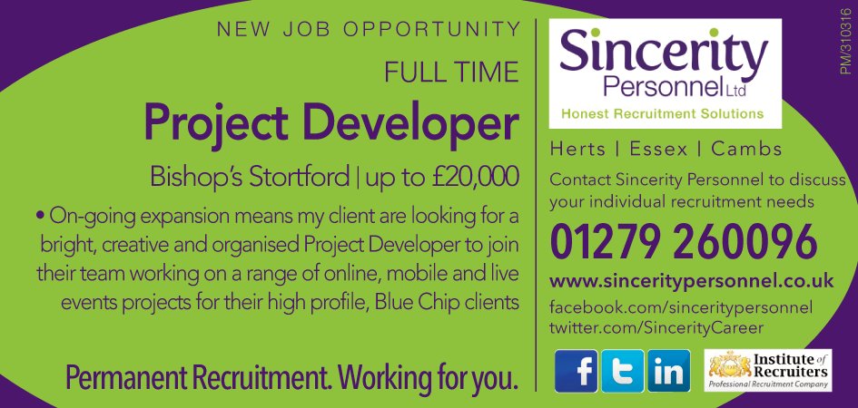 SincerityCareer's tweet image. We're Hiring! "#ProjectDeveloper" #BishopsStortford #Herts #jobsearch
Interested..? sinceritypersonnel.co.uk/jobs/view/Proj…