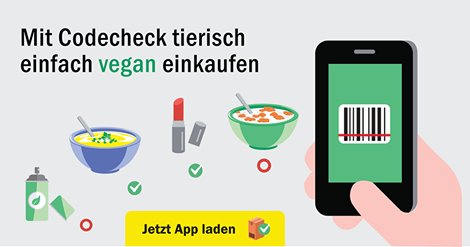 Bereits getestet? Die App von <a href="/codecheck_info/">Codecheck</a> unterstützt veganes Einkaufen  ow.ly/10lGPT via <a href="/veganz/">Veganz</a>
