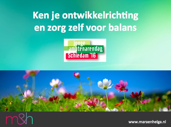 maraonline's tweet photo. Tot zo @JAD16Schiedam bij onze lekker actieve workshop 'Ken je ontwikkelrichting en zorg zelf voor balans!' #JAD16 https://t.co/nMsHJ7vvXe