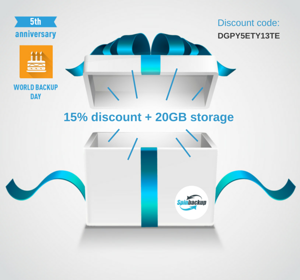 spintechinc's tweet image. Happy World Backup Day 2016! We‘ve prepared 2 great gifts for you! Hurry up! blog.spinbackup.com/2016/03/happy-… #WorldBackupDay